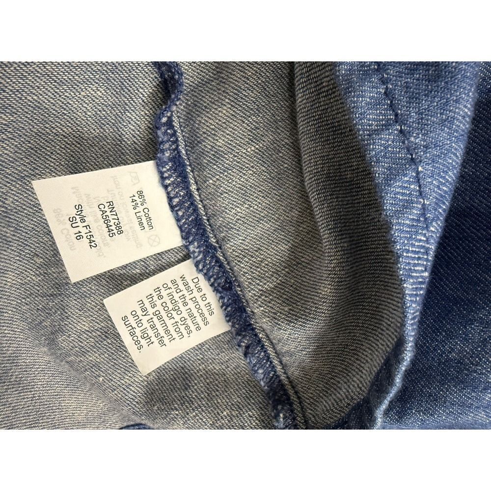 Madewell Linen Blend Blue Denim Jean Skirt Size 0 Zip Closure A-line Zipper - Picture 11 of 13